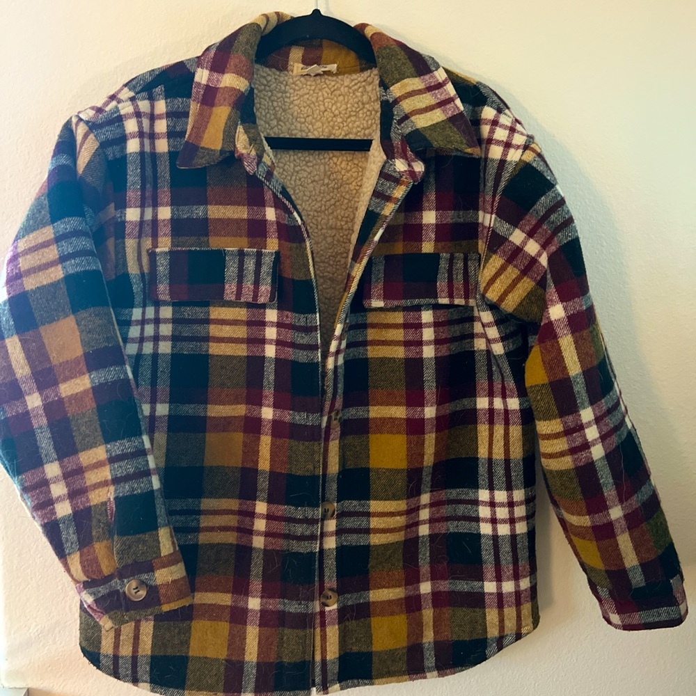 Plaid Sherpa jacket